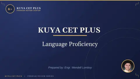 Language Proficiency cover slide