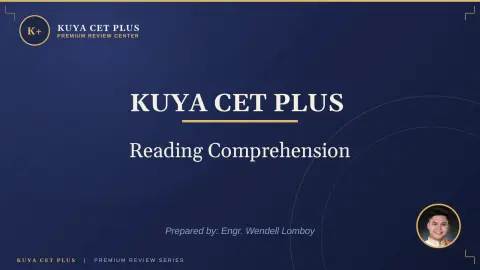 Reading Comprehension cover slide